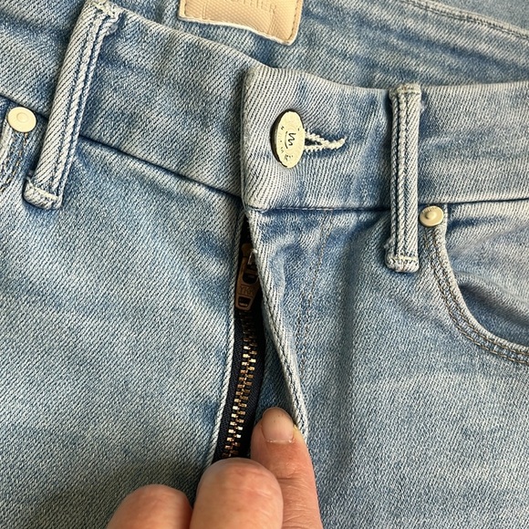 MOTHER High Waisted The Looker crop Swimming Pool Sunday Size 24 blue jeans - Picture 17 of 17
